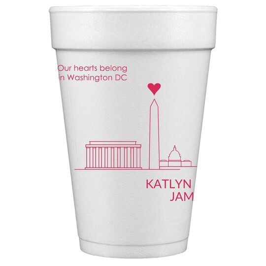We Love Washington DC Styrofoam Cups